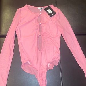 Pink Mesh Bodysuit